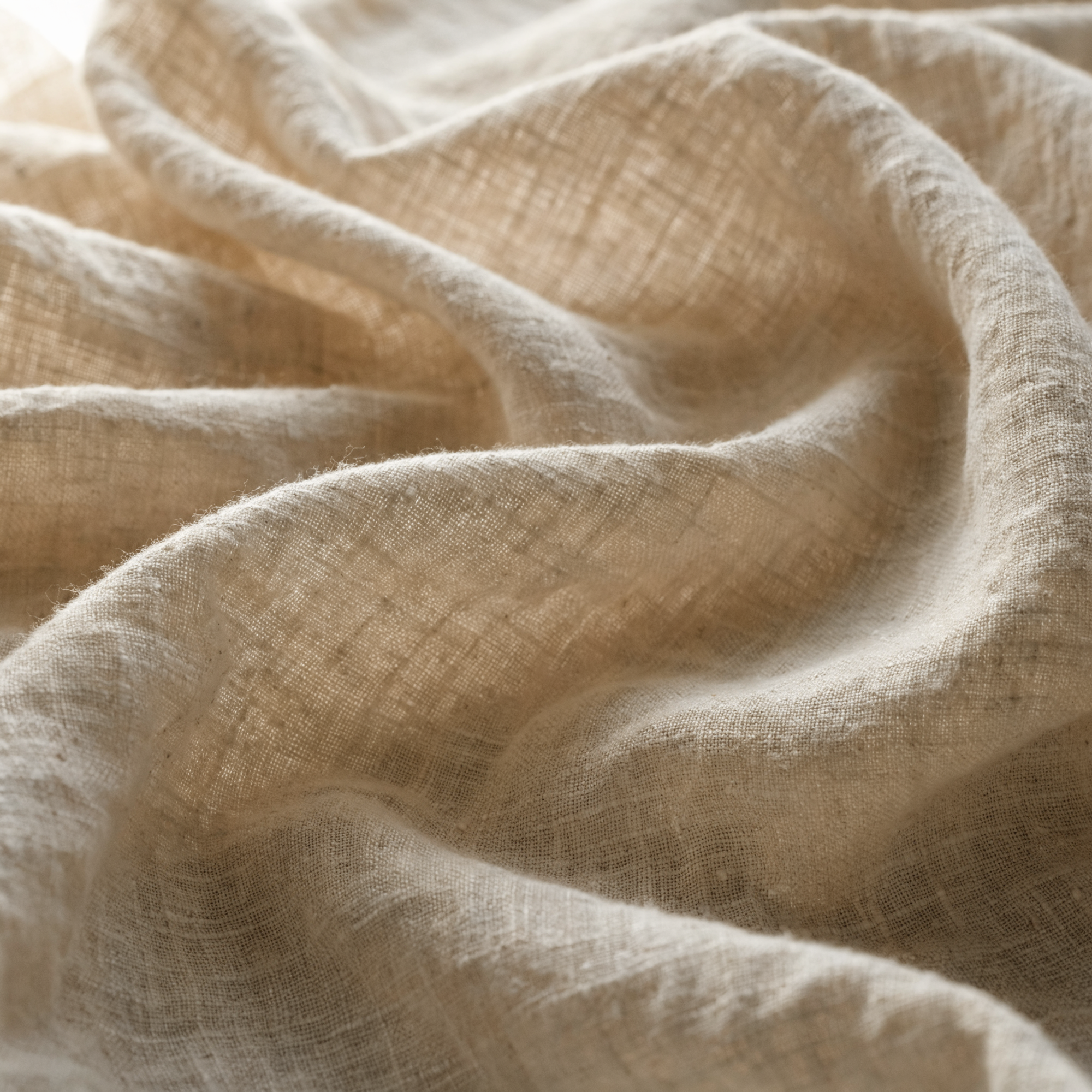 Naturtextil Leinen in Nahaufnahme